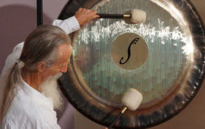 mehtab playing the sedna gong