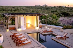 pool view at the gong yoga vacation retreat in mexico