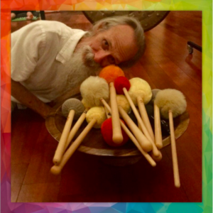 mehtab with gong mallets