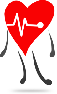 personified heart graphic with ekg