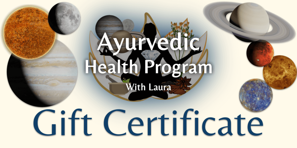 gift certificate for a 2 Session ayurvedic health program with laura benton